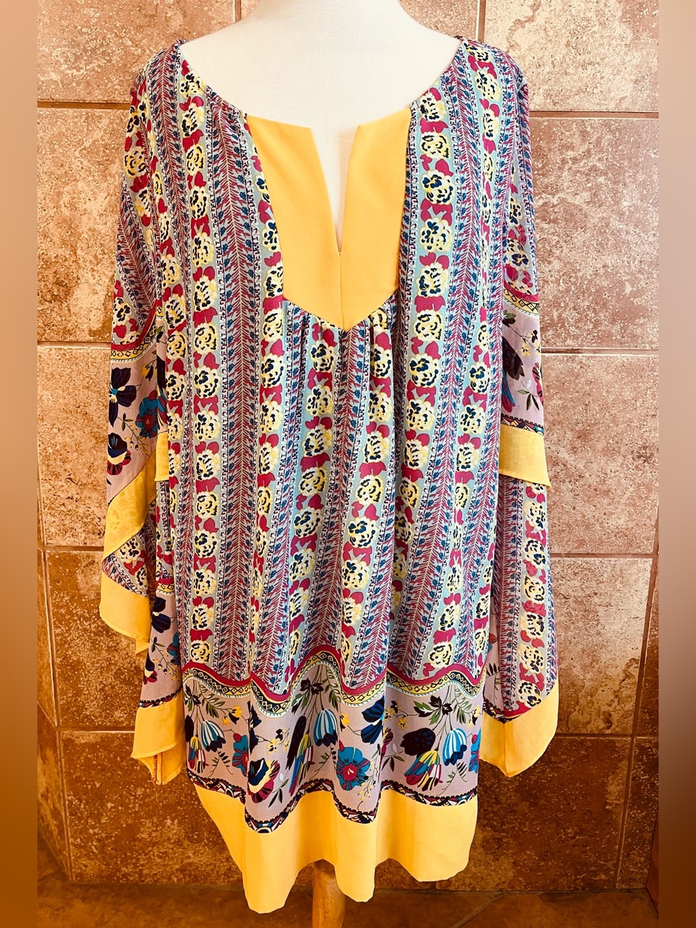 Umgee Flowy Boho Floral-Print Women's Tunic Top, Lined, Size 1X